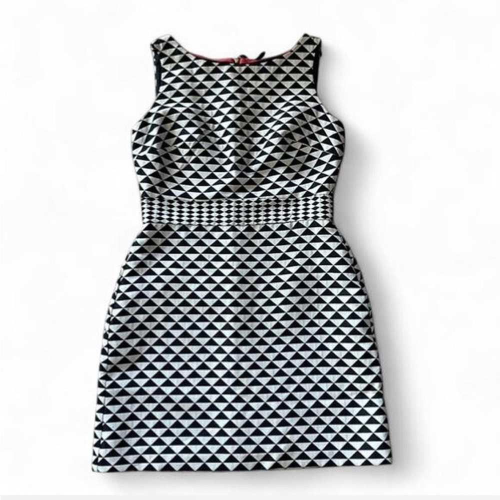The Limited Geometric Black and White Midi Dress